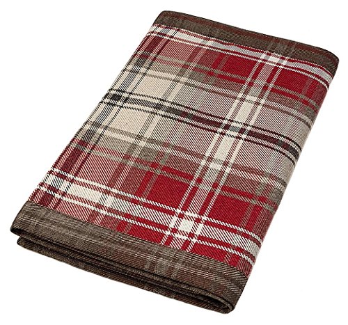 McAlister Textiles Angus | Bettläufer 50cm x 220cm in Rot | Decke für Sofa, Bett, Sessel, Picknick, Schottenkaro von McAlister Textiles