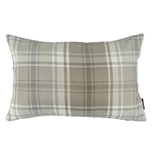 McAlister Textiles Angus | Kissenbezug für Sofakissen in Beige Natur | 50 x 30cm | gewobenes Kariertes Tartan Muster | schottischer Landhausstil von McAlister Textiles