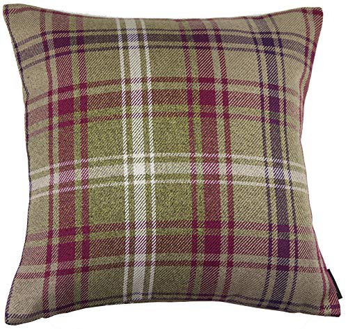 McAlister Textiles Angus | Kissenbezug für Sofakissen in Maulbeere Violett | 50 x 50cm | gewobenes Kariertes Tartan Muster | schottischer Landhausstil von McAlister Textiles