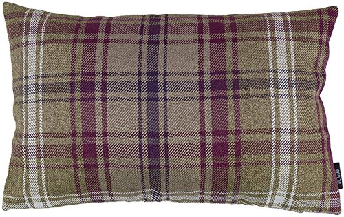 McAlister Textiles Angus | Kissenbezug für Sofakissen in Maulbeere Violett | 50 x 30cm | gewobenes Kariertes Tartan Muster | schottischer Landhausstil von McAlister Textiles