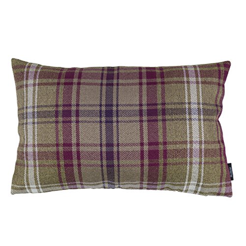 McAlister Textiles Angus | Kissenbezug für Sofakissen in Maulbeere Violett | 60 x 40cm | gewobenes Kariertes Tartan Muster | schottischer Landhausstil von McAlister Textiles