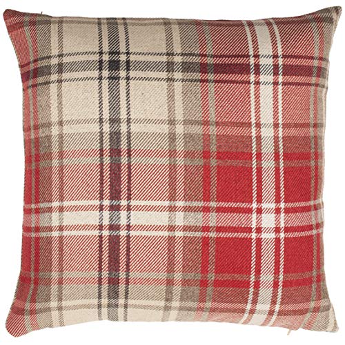McAlister Textiles Angus | Kissenbezug für Sofakissen in Rot | 50 x 50cm | gewobenes Kariertes Tartan Muster | schottischer Landhausstil von McAlister Textiles