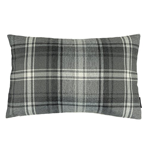 McAlister Textiles Angus | Sofakissen mit Füllung in Anthrazit Grau | 60 x 40cm | gewobenes Kariertes Tartan Muster | schottischer Landhausstil von McAlister Textiles