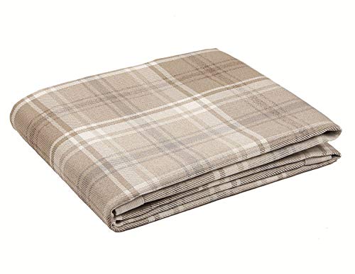 McAlister Textiles Angus | Tischläufer im Tartan-Muster 30cm x 200cm in Beige Natur | Decke für Tisch, Sofa, Bett, Sessel, Picknick, Schottenkaro, Überwurf von McAlister Textiles