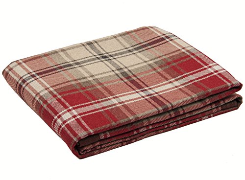 McAlister Textiles Angus | Überwurf im Tartan-Muster 180cm x 254cm in Rot | Decke für Sofa, Bett, Sessel, Picknick, Schottenkaro von McAlister Textiles