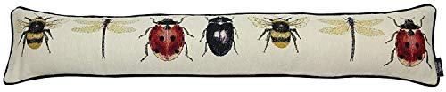 McAlister Textiles Bugs Life | Zugluftstopper inkl. Füllung mit Insektenmotiven 18cm x 90cm| Windstopper für Fenster, Türen Biene Libelle Marienkäfer von McAlister Textiles