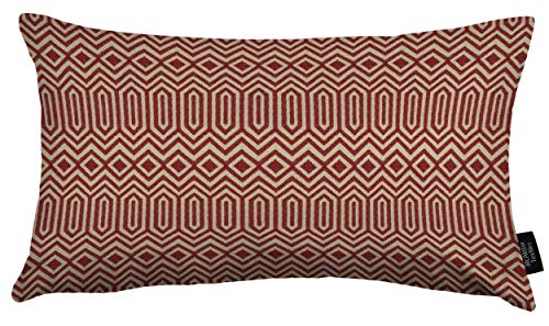 McAlister Textiles Colorado | Kissen mit Füllung in Rot | 40 x 60 cm | Gewobenes geometrisches Jaquard Muster | Ethno-Design Deko Kissen gefüllt für Sofa, Couch von McAlister Textiles