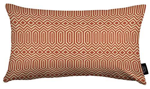 McAlister Textiles Colorado | Kissen mit Füllung in Terracotta Orange | 30 x 50 cm | Gewobenes geometrisches Jaquard Muster | Ethno-Design Deko Kissen gefüllt für Sofa, Couch von McAlister Textiles