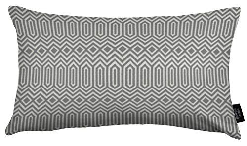 McAlister Textiles Colorado | Kissenbezug für Kissen in Grau | 30 x 50 cm | Gewobenes geometrisches Jacquard Muster | Ethno-Design Deko Kissenhülle für Sofa, Couch von McAlister Textiles