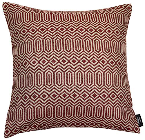 McAlister Textiles Colorado | Kissenbezug für Sofakissen in Rot | 60 x 60 cm | Gewobenes geometrisches Jacquard Muster | Ethno-Design Deko Kissenhülle für Sofa, Couch von McAlister Textiles