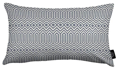 McAlister Textiles Colorado | Kissenbezug für Sofakissen in Wedgewood Blau | 40 x 60 cm | Gewobenes geometrisches Jacquard Muster | Ethno-Design Deko Kissenhülle für Sofa, Couch von McAlister Textiles