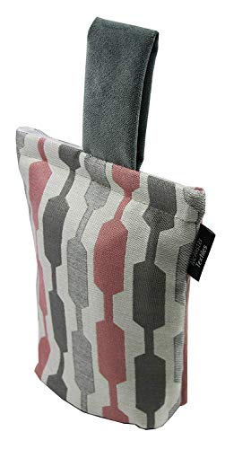 McAlister Textiles Copenhagen | Lotta Türstopper mit geometrischem Muster in Rosa & Grau | Deko textiler Türsack, Keil Geschenktasche von McAlister Textiles