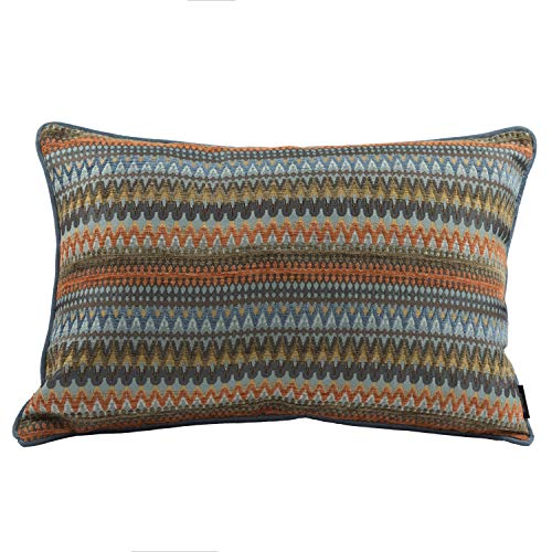 McAlister Textiles Curitiba | Bunt gemusterter Kissenbezug für Sofakissen | 50 x 30 cm in Orange & Blaugrün | farbenfrohe Deko Kissenhülle für Sofa, Bett, Couch, Kissen von McAlister Textiles