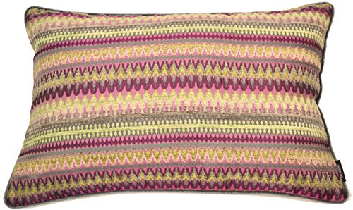 McAlister Textiles Curitiba | Bunt gemustertes Sofakissen mit Füllung | 50 x 30 cm in Rosa | farbenfrohes Deko Kissen für Sofa, Bett, Couch von McAlister Textiles