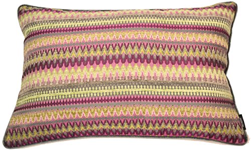 McAlister Textiles Curitiba | Bunt gemustertes Sofakissen mit Füllung | 60 x 40 cm in Rosa | farbenfrohes Deko Kissen für Sofa, Bett, Couch von McAlister Textiles