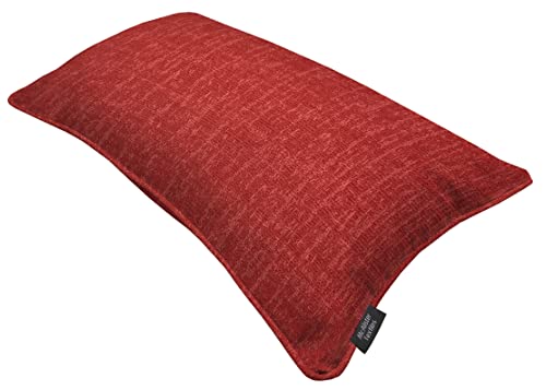 McAlister Textiles Eternity | Einfarbiger Kissenbezug für Sofakissen in Rot | 60 x 40cm | Uni Designer Kissenhülle mit Leinenoptik von McAlister Textiles
