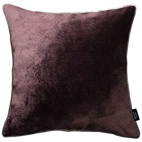 McAlister Textiles Glänzender Samt | Kissenbezug für Sofakissen in Aubergine | 43 x 43 cm | in 11 Farben und 5 Größen | gedrückter Samt edel paspeliert | Kissenhülle für Samtkissen von McAlister Textiles