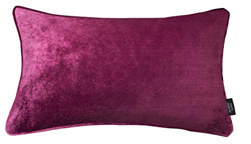 McAlister Textiles Glänzender Samt | Kissenbezug für Sofakissen in Fuchsia Pink | 50 x 30 cm | in 11 Farben und 5 Größen | gedrückter Samt edel paspeliert | Kissenhülle für Samtkissen von McAlister Textiles