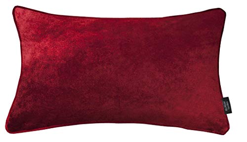 McAlister Textiles Glänzender Samt | Kissenbezug für Sofakissen in Rot | 60 x 40 cm | in 11 Farben und 5 Größen | gedrückter Samt edel paspeliert | Kissenhülle für Samtkissen von McAlister Textiles