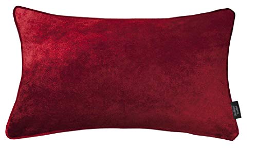McAlister Textiles Glänzender Samt | Kissenbezug für Sofakissen in Rot | 50 x 30 cm | in 11 Farben und 5 Größen | gedrückter Samt edel paspeliert | Kissenhülle für Samtkissen von McAlister Textiles