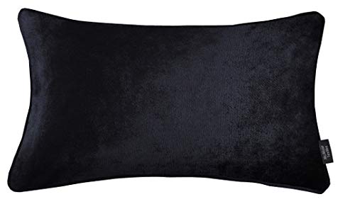 McAlister Textiles Glänzender Samt | Kissenbezug für Sofakissen in Schwarz | 60 x 40 cm | in 11 Farben und 5 Größen | gedrückter Samt edel paspeliert | Kissenhülle für Samtkissen von McAlister Textiles