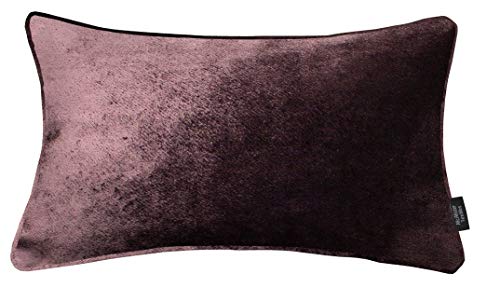 McAlister Textiles Glänzender Samt | Sofakissen mit Füllung in Aubergine | 50 x 30 cm | in 11 Farben und 5 Größen | gedrückter Samt edel paspeliert | prall gefülltes Samtkissen von McAlister Textiles