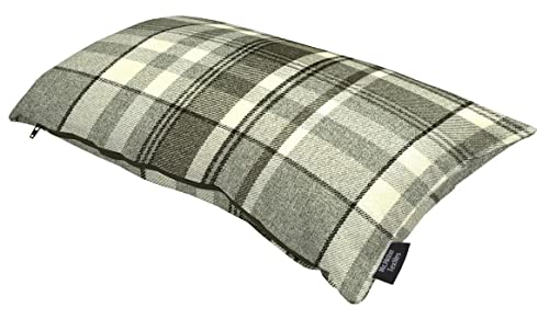 McAlister Textiles Heritage | Sofakissen mit Füllung in Anthrazit Grau | 50 x 30 cm | gewobenes Tartan-Muster kariert | Deko gefülltes Kissen Sofa, Bett, Couch pflegeleichtes Wolle-Gefühl von McAlister Textiles