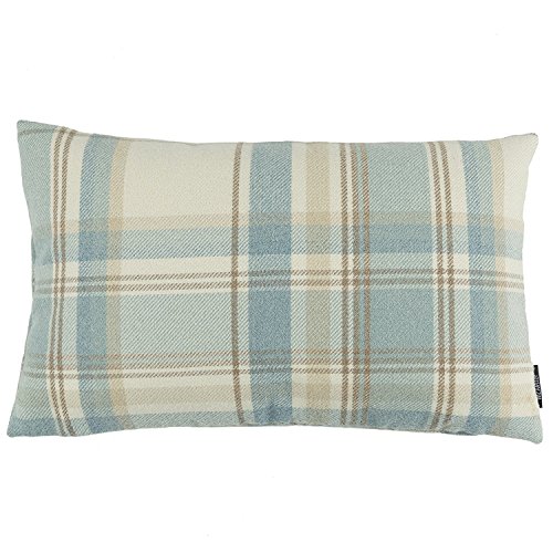 McAlister Textiles Heritage | Sofakissen mit Füllung in hellem Blau | 60 x 40 cm | gewobenes Tartan-Muster kariert | Deko gefülltes Kissen Sofa, Bett, Couch pflegeleichtes Wolle-Gefühl von McAlister Textiles