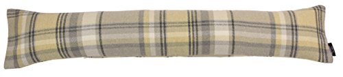 McAlister Textiles Heritage | Zugluftstopper mit Füllung im Tartan-Muster kariert 18cm x 80cm in zartem Gelb | Deko Windstopper Kissen für Fenster, Türen im Schottenkaro, Tweed von McAlister Textiles