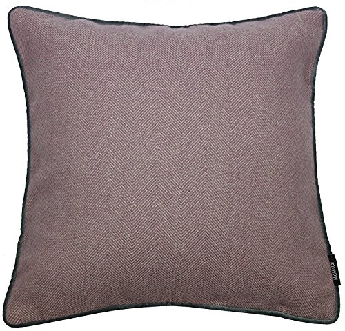 McAlister Textiles Herringbone Boutique Tweed Kissen mit Füllung in Flieder Violett & Anthrazit Grau 43 x 43cm Deko Kissen für Sofa & Wolle-Gefühl von McAlister Textiles
