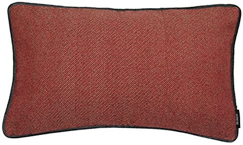 McAlister Textiles Herringbone Boutique Tweed Kissen mit Füllung in Rot & Anthrazit Grau 50 x 30 cm Deko Kissen für Sofa & Wolle-Gefühl von McAlister Textiles