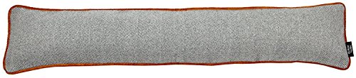 McAlister Textiles Herringbone Tweed | Zugluftstopper inkl. Füllung in Anthrazit Grau & Orange | 18cm x 90cm | Windstopper Kissen für Fenster, Türen von McAlister Textiles
