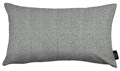 McAlister Textiles Herringbone Tweed | Kissenbezug für Sofakissen in Anthrazit Grau | 40 x 60 cm | traditionelles gewobenes Fischgräten-Muster | Deko Kissenhülle für Sofa, Bett, Couch von McAlister Textiles