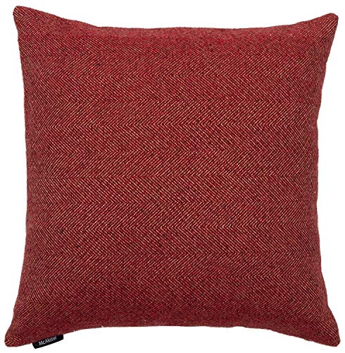 McAlister Textiles Herringbone Tweed | Kissenbezug für Sofakissen in Rot | 50 x 50 cm | traditionelles gewobenes Fischgräten-Muster | Deko Kissenhülle für Sofa, Bett, Couch von McAlister Textiles