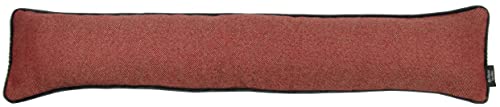 McAlister Textiles Herringbone Tweed | Zugluftstopper inkl. Füllung in Rot & Anthrazit Grau | 18cm x 100cm | Windstopper Kissen für Fenster, Türen von McAlister Textiles