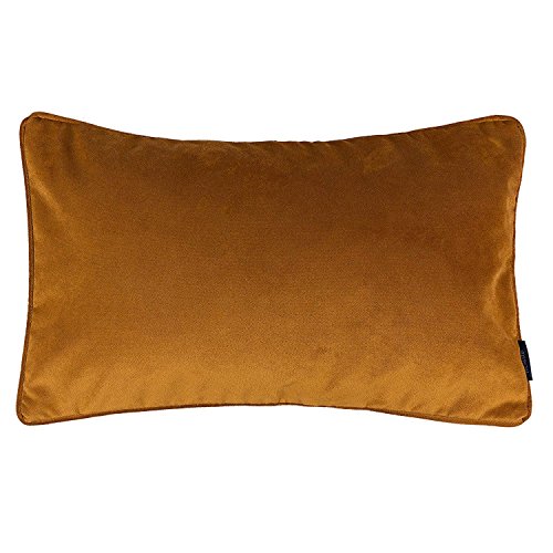 McAlister Textiles Matter Samt | Kissenbezug für Sofakissen in Orange | 60 x 40cm | erhältlich in 25 Farben | griffester Samt edel paspeliert | Kissenhülle für Samtkissen von McAlister Textiles