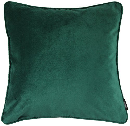 McAlister Textiles Matter Samt | Kissenbezug für Sofakissen in Smaragdgrün | 43 x 43cm | erhältlich in 25 Farben | griffester Samt edel paspeliert | Kissenhülle für Samtkissen von McAlister Textiles