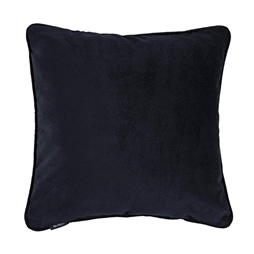 McAlister Textiles Matter Samt | Kissenbezug für Sofakissen in Schwarz | 50 x 50cm | erhältlich in 25 Farben | griffester Samt edel paspeliert | Kissenhülle für Samtkissen von McAlister Textiles