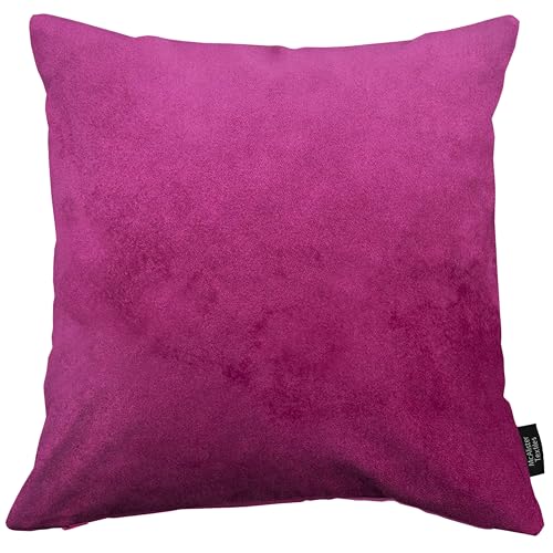 McAlister Textiles Matter Samt Knife Edge | Kissenbezug für Sofakissen in Fuchsia Pink | 50 x 50cm | erhältlich in 25 Farben | griffester Samt | Kissenhülle für Samtkissen von McAlister Textiles