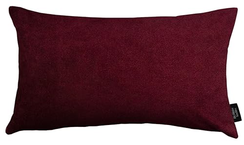 McAlister Textiles Matter Samt Knife Edge | Kissenbezug für Sofakissen in Weinrot | 60 x 40cm | erhältlich in 25 Farben | griffester Samt | Kissenhülle für Samtkissen von McAlister Textiles