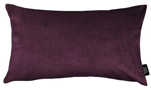 McAlister Textiles Matter Samt Knife Edge | Sofakissen mit Füllung in Aubergine Violett | 50 x 30cm | erhältlich in 25 Farben | griffester Samt | pralles Samtkissen von McAlister Textiles