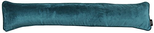 McAlister Textiles Matter Samt | Zugluftstopper mit Füllung | 18cm x 120cm in Blaugrün | Deko Windstopper Kissen für Fenster, Türen im Designer Plüsch von McAlister Textiles