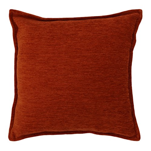 McAlister Textiles Plain Chenille | Kissenbezug für Sofa, Couch in Terracotta Orange | 60cm x 60cm | Samt flauschig in 10 Farben erhältlich | einfarbige Uni Deko Kissenhülle von McAlister Textiles