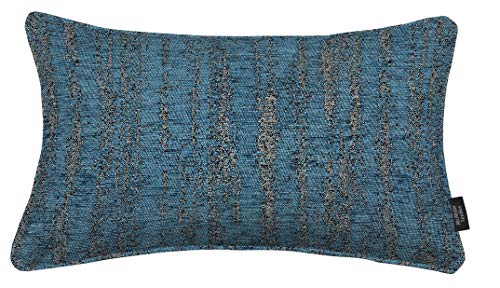 McAlister Textiles Strukturierter Chenille | Kissenbezug für Sofakissen | 40 x 60 cm in Denim Blau | Deko Kissenhülle für Sofa, Couch, Sessel mit metallischem Glanz von McAlister Textiles