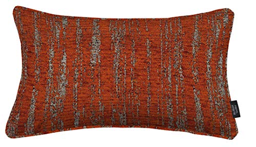 McAlister Textiles Strukturierter Chenille | Sofakissen mit Füllung | 30 x 50 cm in Terracotta Orange | Deko Kissen für Sofa, Couch, Sessel mit metallischem Glanz von McAlister Textiles