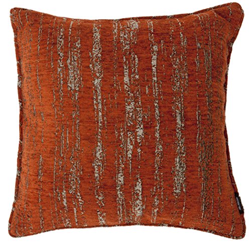 McAlister Textiles Strukturierter Chenille | Sofakissen mit Füllung | 50 x 50 cm in Terracotta Orange | Deko Kissen für Sofa, Couch, Sessel mit metallischem Glanz von McAlister Textiles
