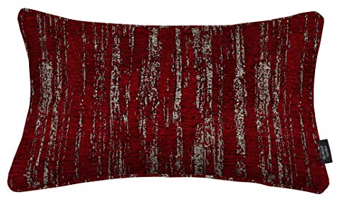 McAlister Textiles Strukturierter Chenille | Sofakissen mit Füllung | 40 x 60 cm in Rot | Deko Kissen für Sofa, Couch, Sessel mit metallischem Glanz von McAlister Textiles