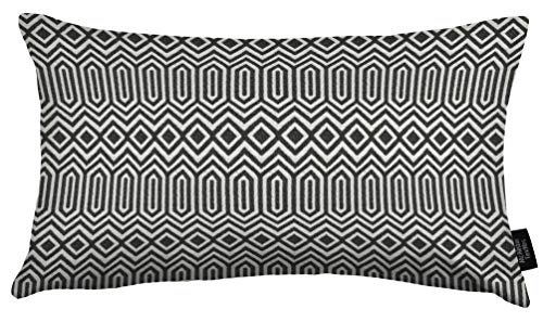 McAlister Textiles Colorado | Kissenbezug für Sofakissen in Schwarz | 30 x 50 cm | Gewobenes geometrisches Jacquard Muster | Ethno-Design Deko Kissenhülle für Sofa, Couch von McAlister Textiles