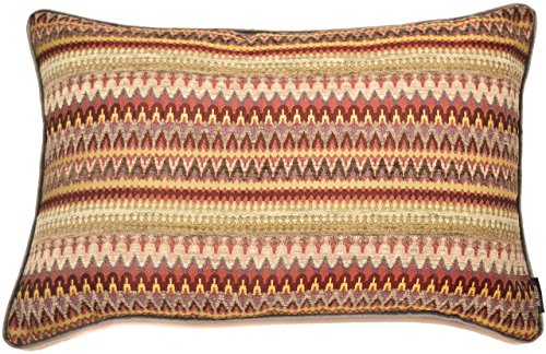 McAlister Textiles Curitiba | Bunt gemustertes Sofakissen mit Füllung | 60 x 40 cm in Rot & Violett | farbenfrohes Deko Kissen für Sofa, Bett, Couch von McAlister Textiles