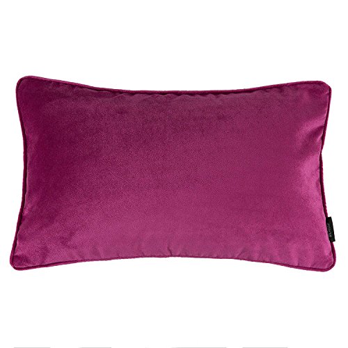McAlister Textiles Matter Samt | Kissenbezug für Sofakissen in Fuchsia Pink | 50 x 30cm | erhältlich in 25 Farben | griffester Samt edel paspeliert | Kissenhülle für Samtkissen von McAlister Textiles